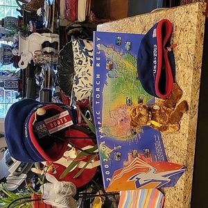 SALT LAKE 2002 OLYMPICS 2-Hats -Special Rare Beanie Bear 14 -Olympics pins